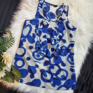 The LIMITED Sleeveless Sheer Ruffled Blouse Shirt Top SIze S Small Blue Women's